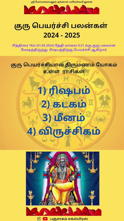 How To Find Guru Palan For Marriage 🕉️🕉️ Guru peyarchi palan 2024 - Marriage and Joint business 🛐🛐 #