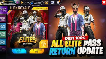 OB51 100% All Elite Pass Bundle Return | New Event Free Fire Bangladesh Server | Free Fire New Event