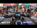 Taking my loud z900 in market  crazy market reactions  kids reaction on superbike 