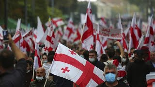 Mikheil Saakashvili: Thousands rally to call for release of Georgia's ex-president