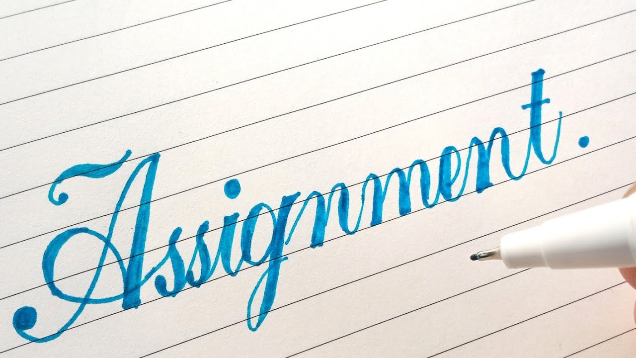 assignment in cursive writing