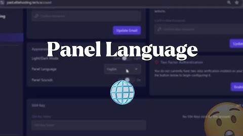 How to change panel language in Elite hosting