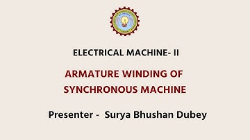 Electrical Machine - II Armature Winding of Synchronous Machine | AKTU Digital Education