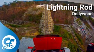 Lightning Rod (w/Chain Lift) front seat on-ride 5K POV @60fps Dollywood