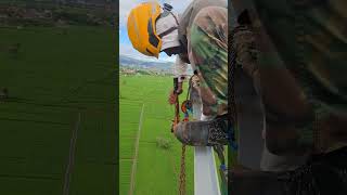 lifting kabel OPGW #stringing #transmissionline #kontruksi