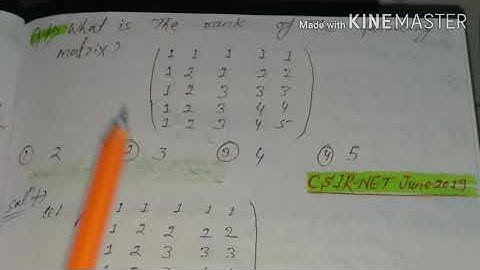 Rank of the matrix || Row echelon form of a matrix || Csir net  June 2019 linear algebra question