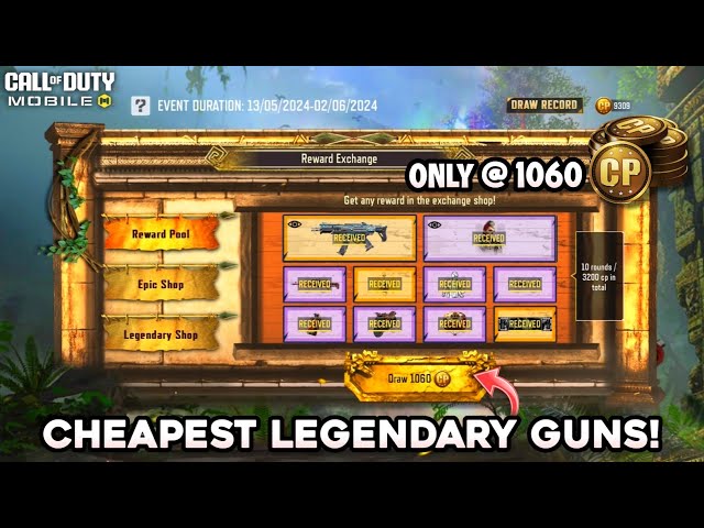 Now get Cheapest Legendary guns only at 1060 CP from Reward Exchange Event class=