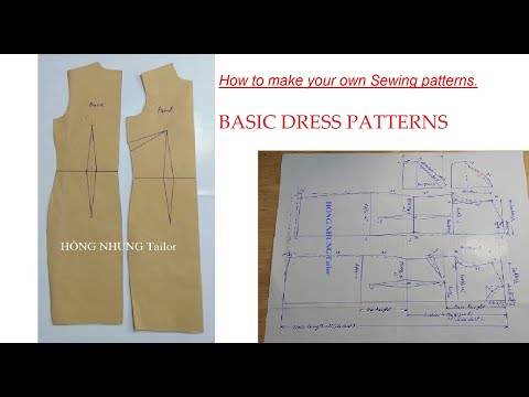 Thiết kế RẬP ĐẦM ÔM cơ bản. BASIC DRESS PATTERNS.  How to make your own sewing patterns.