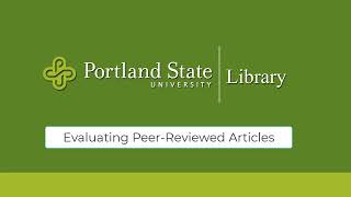 Evaluating Peer-Reviewed Articles
