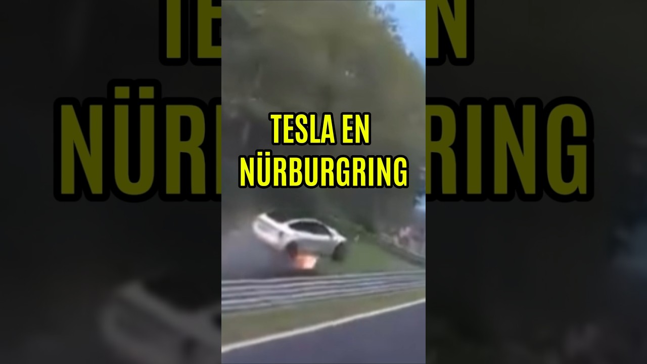 Un Tesla sale volando y arde en Nürburgring: el peligro de las baterías en circuito