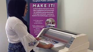 Laminating at Pierre Berton Resource Library