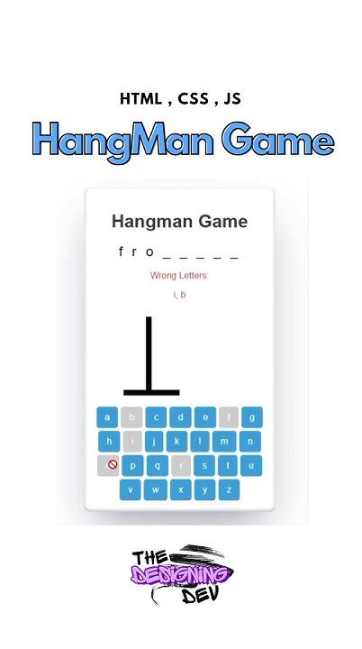 Hangman Game | Html , CSS , JavaScript | JavaScript Project For ...