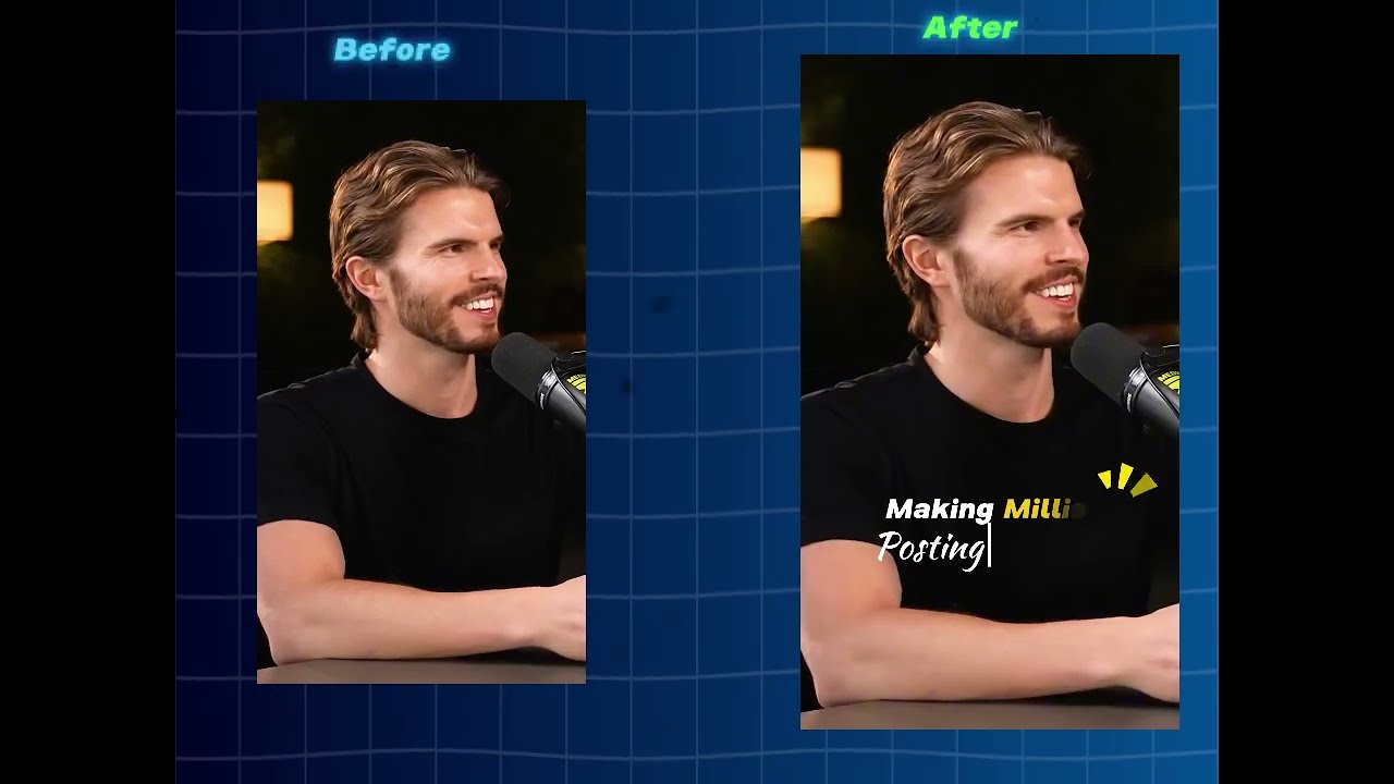 Pod Cast  before and after Cap Cut     مونتاج بودكاست