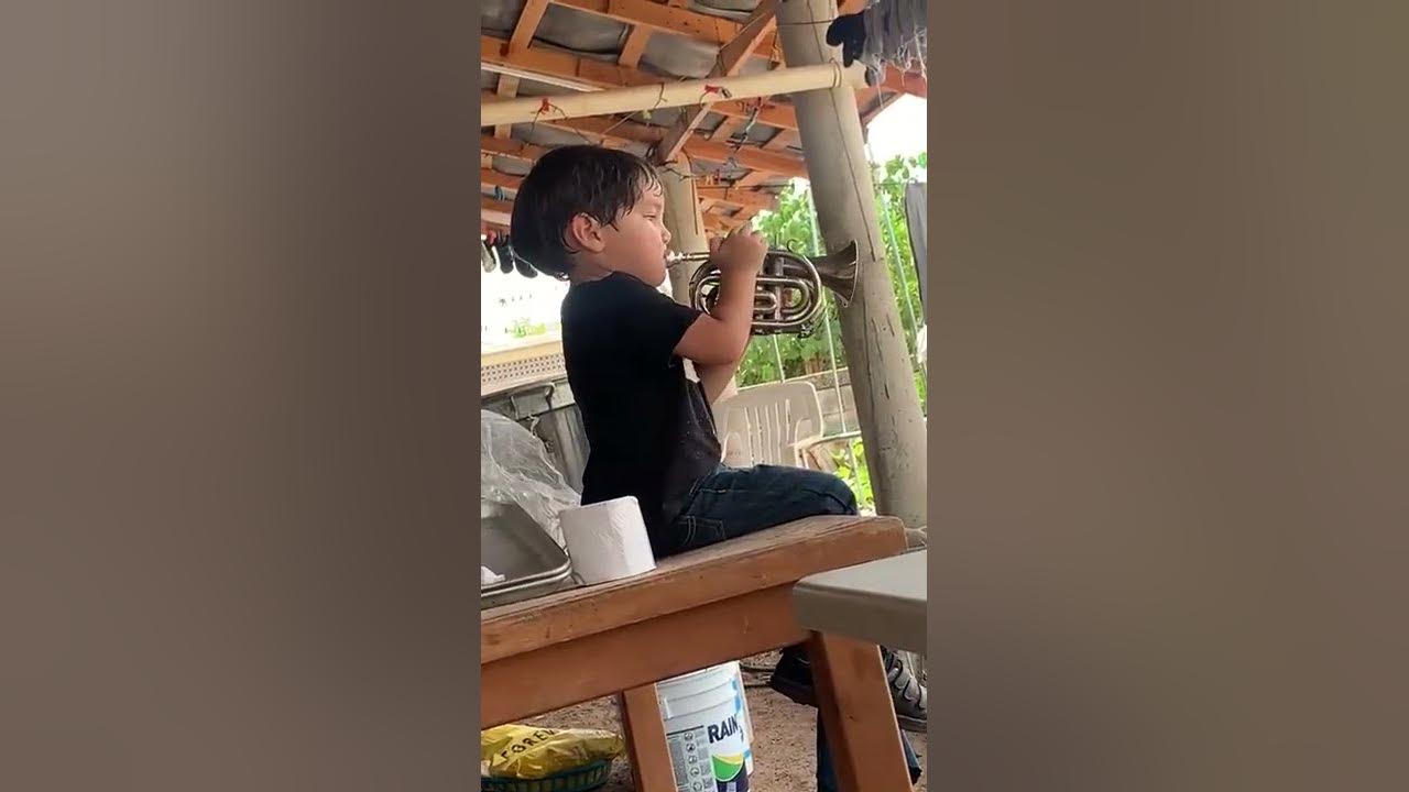 ¡NIÑO de 3 años TOCA el FA en su Trompeta Pocket!