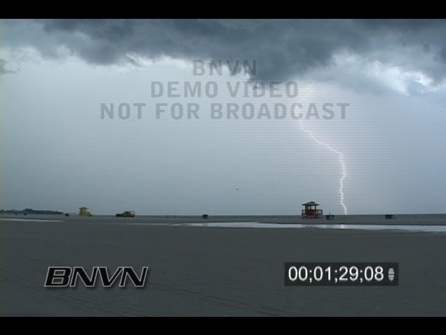 7/27/2006 Sarasota, FL Siesta Key Lightning at the beach B-Roll