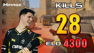 b1t Clutches Up on Mirage! 28 Kills FACEIT POV in 4300 ELO