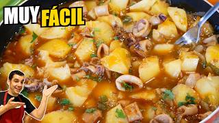 Descubre EL SECRETO de los CALAMARES GUISADOS con PAPAS ! 🦑🥔 | Receta fácil y deliciosa