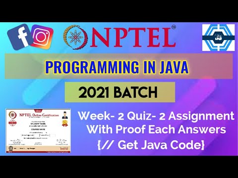 Programming In Java | Week 2 Answers 2021 | NPTEL ||