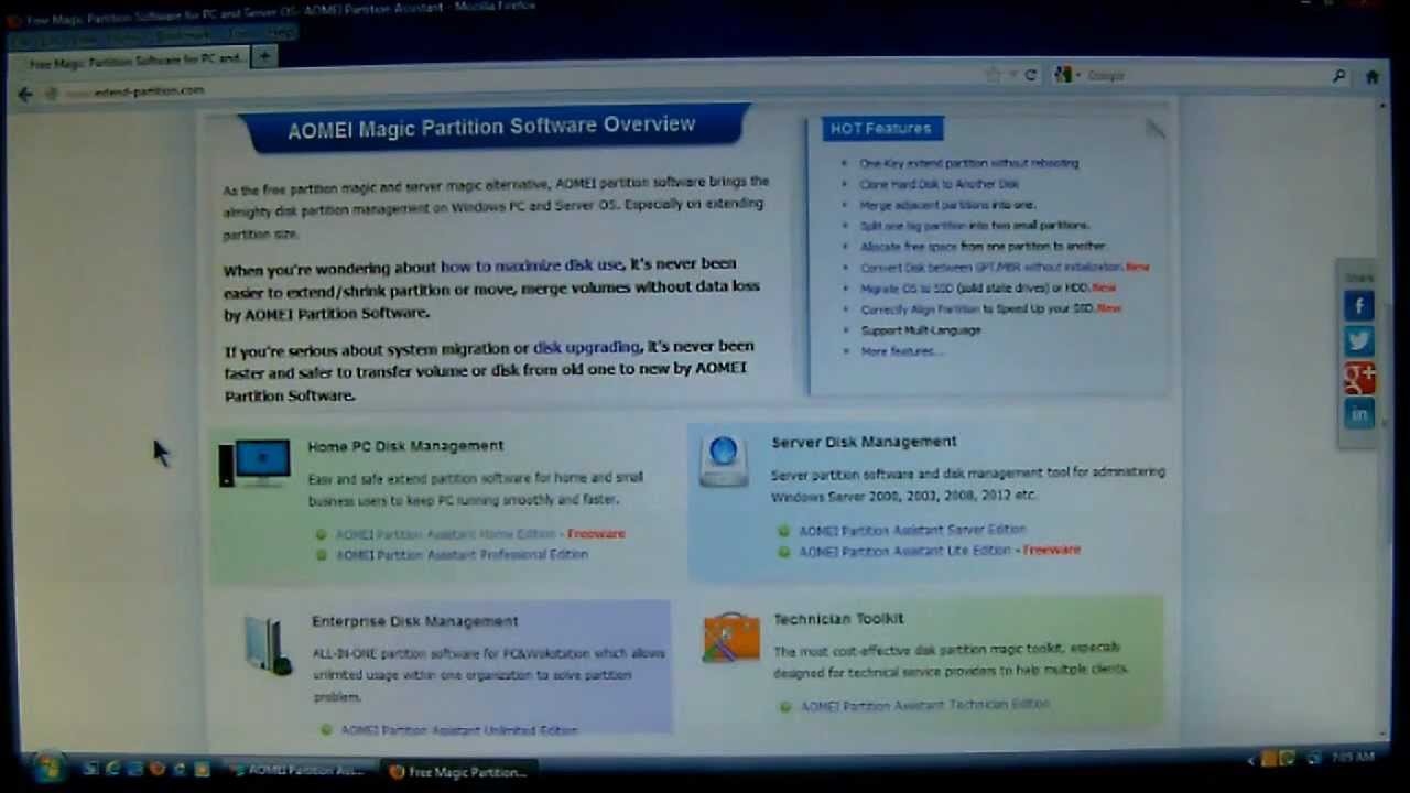 AOMEI's Partition Assistant Home Edition Software YouTube