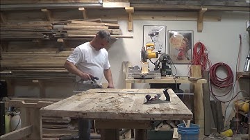 trestle table build  with reclaimed pallet hardwood ;part2