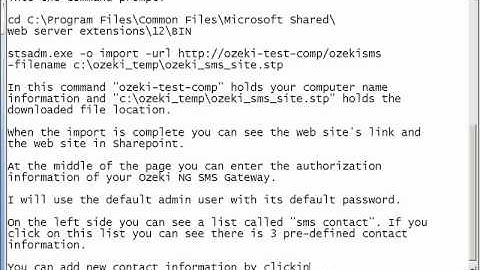 Send SMS from Microsoft Office Sharepoint - Step 1