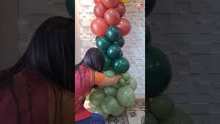 Tutorial arco desconstruído de Balões em tons terrosos #shorts #balao #tendencias #inverno #festa