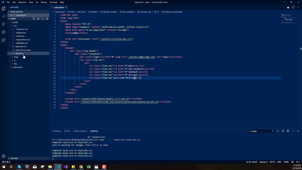 It services landing page layout demo