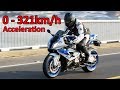 BMW S1000RR - Acceleration 0-321km/h & Startup & Exhaust Sound & Burnout & Wheelie & TOP Speed