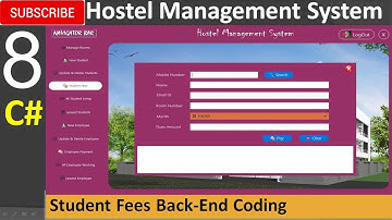 8. Hostel Management System in C# (C sharp) - Student Fees Back End Coding