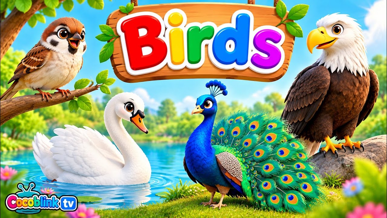 10 Birds Name in English for Kids | Learn Birds Names | Cocoblink TV🌈 ...