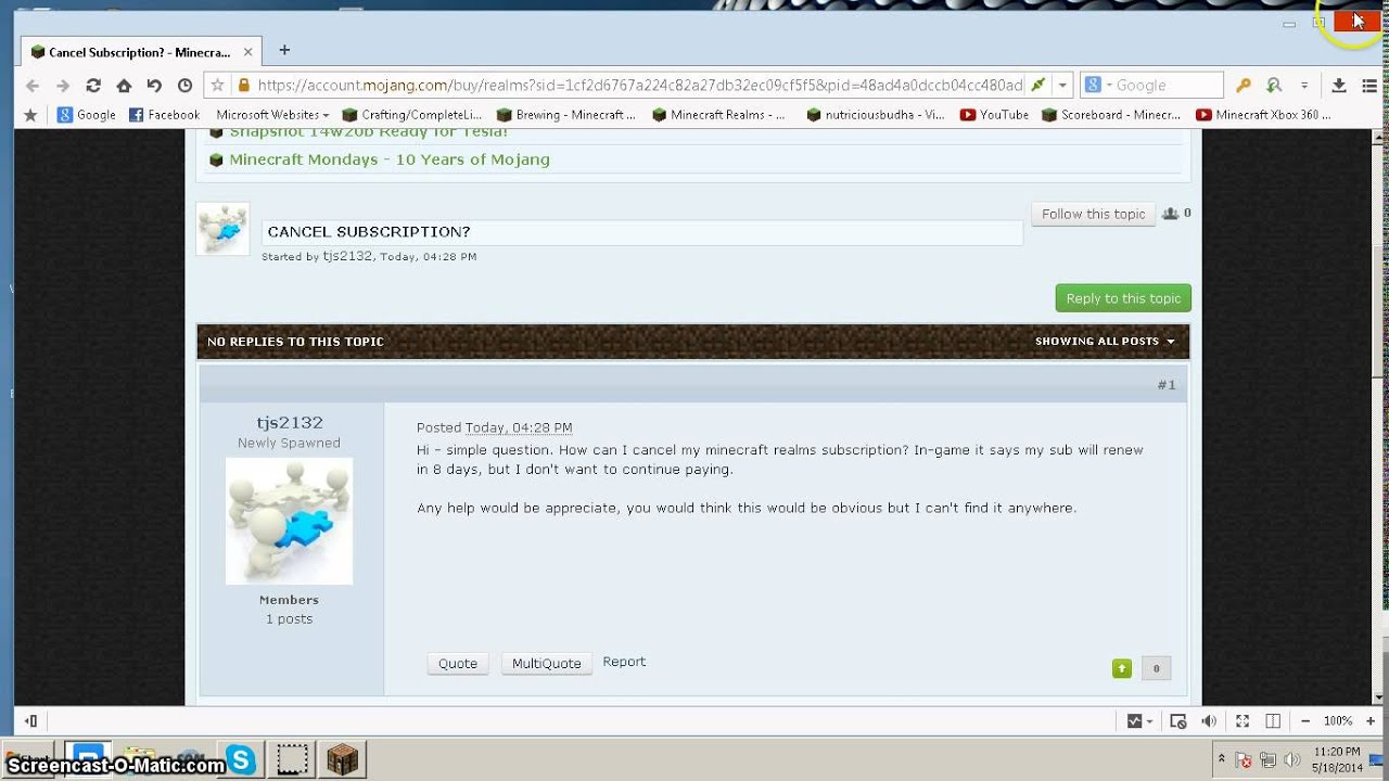 How to Cancel Your Renewing Subscription to Minecraft Realms (tutorial