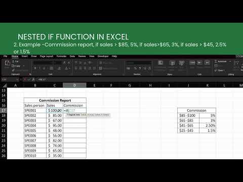 How to use Nested If function in Excel