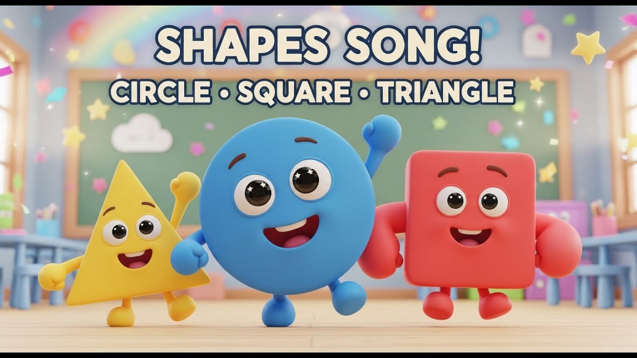 Circle Square Triangle Song 🔵🟥 | Learn Shapes for Kids | Colors & Shapes for Toddlers