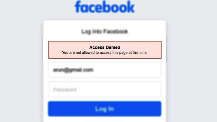 Fix access denied you are not allowed to access this page at this time | Facebook login problem