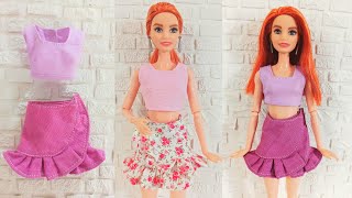 CROP TOP Y FALDA PARA BARBIE  (PATRONES GRATIS)