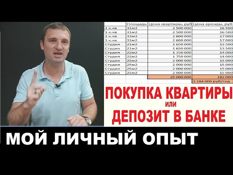 Что выгоднее: Квартира или депозит? Куда вложить деньги? На цифрах! Инвестиции в недвижимость