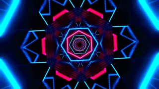 🎧 PRISMAWERK 4K – Blue & Pink Neon Hexagon Tunnel in Hypnotic Loop (No Audio)