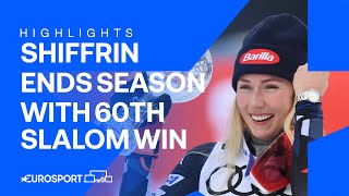 🐐 Mikaela Shiffrin caps injury-marred season with record-extending 60th win in slalom | Highlights