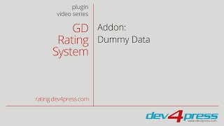 GD Rating System Pro: Addon Dummy Data