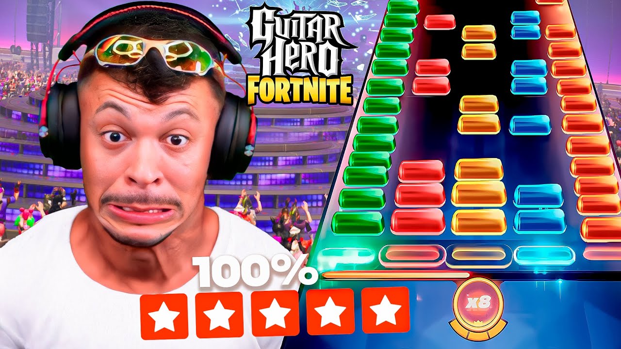 O GUITAR HERO DO FORTNITE É FACIL DEMAIS PRA MIM 🤯 (joguei muito no expert)