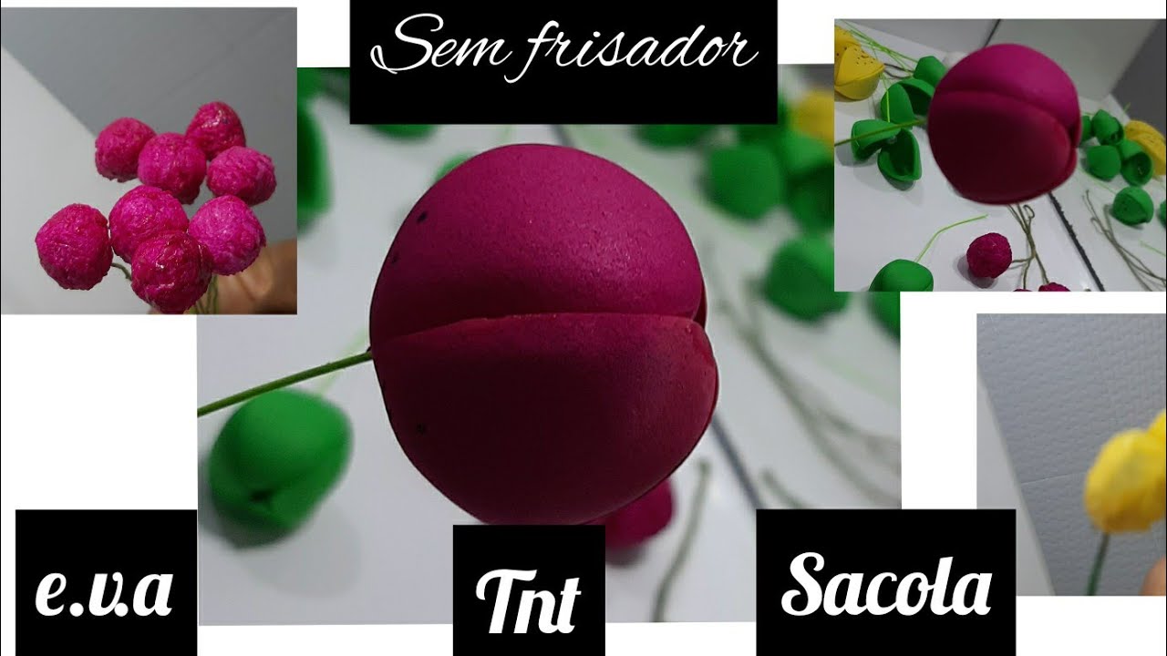 Como fazer botões para orquídea, #handmadeflower. Sacola/tnt/e.v.a.