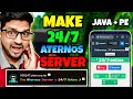 How to make 247 minecraft server free  how to make 247 aternos server  no clickbait