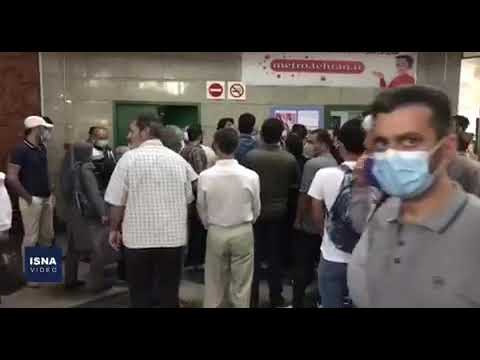 ازدحام مسافران در ایستگاه متروی کرج در اولین روز تعطیلی