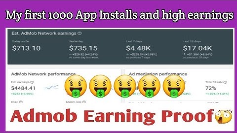 My First admob earning 1000 Install Completed 🤑. admob earning proof  send 🎁 gift