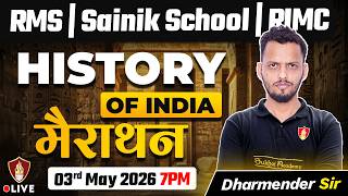 Complete History of India Marathon for RMS, Sainik School &amp; RIMC | General Knowledge Class