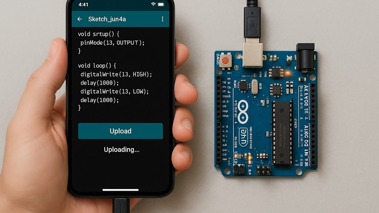 How to upload the code using mobile in to Arduino board / Arduino Uno ...
