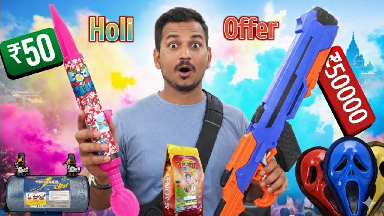 ₹50 vs ₹50,000 Pichkari at Canning Street! 🔥 Biggest Holi Market in India.