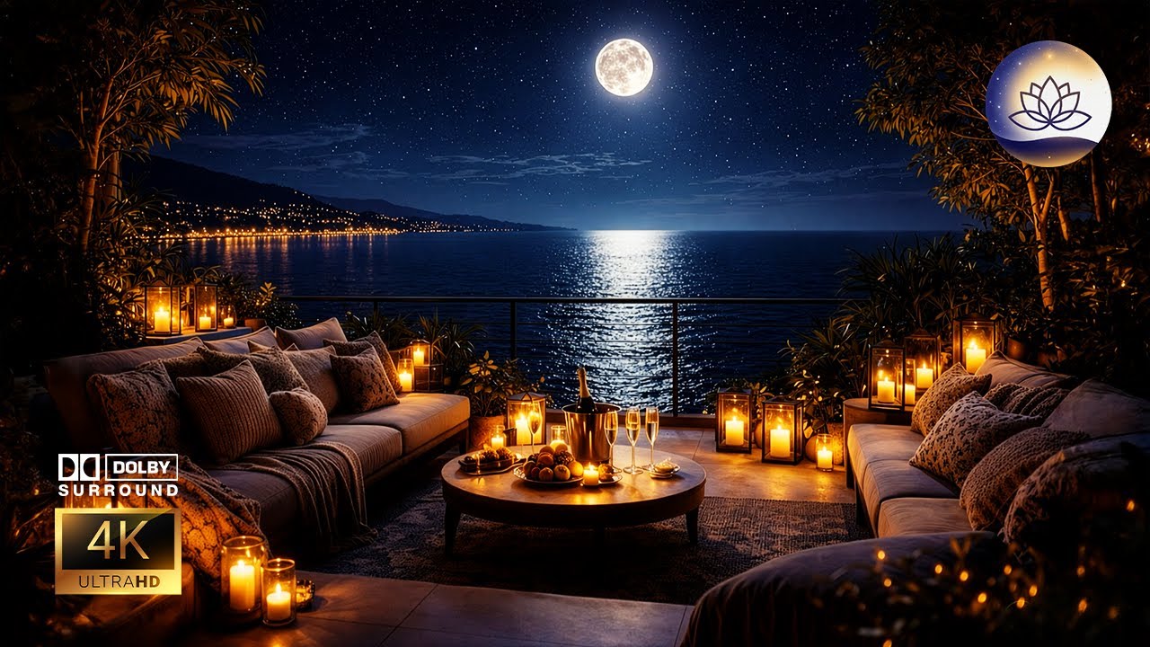 Noche Estrellada bajo la Luna 🌙 Piano Suave y Velas | [4K UHD] | Vital Calm