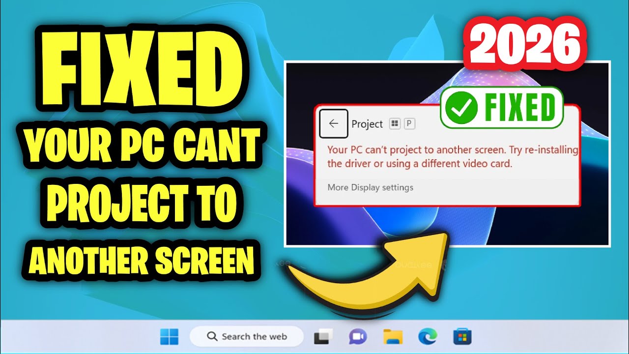 How To Fix “Your PC Can’t Project to Another Screen” Error in Windows 11/10/8