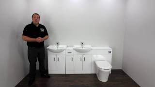 This is the High Gloss White Double Basin Vanity Unit Suite & Bathroom Furniture from Bella Bathrooms. The popular bathroom 